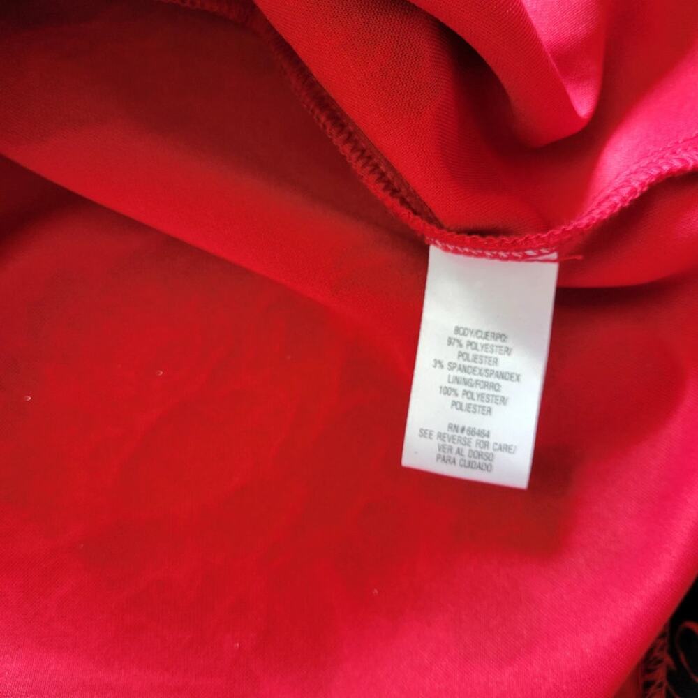 Studio One New York Womens Size 12 Red Black Rose Velvet Cocktail Wedding - Picture 11 of 14